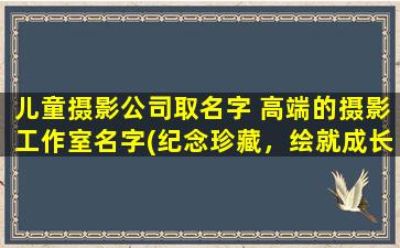 儿童摄影公司取名字 高端的摄影工作室名字(纪念珍藏，绘就成长，专业儿童摄影工作室-童年里的相机)